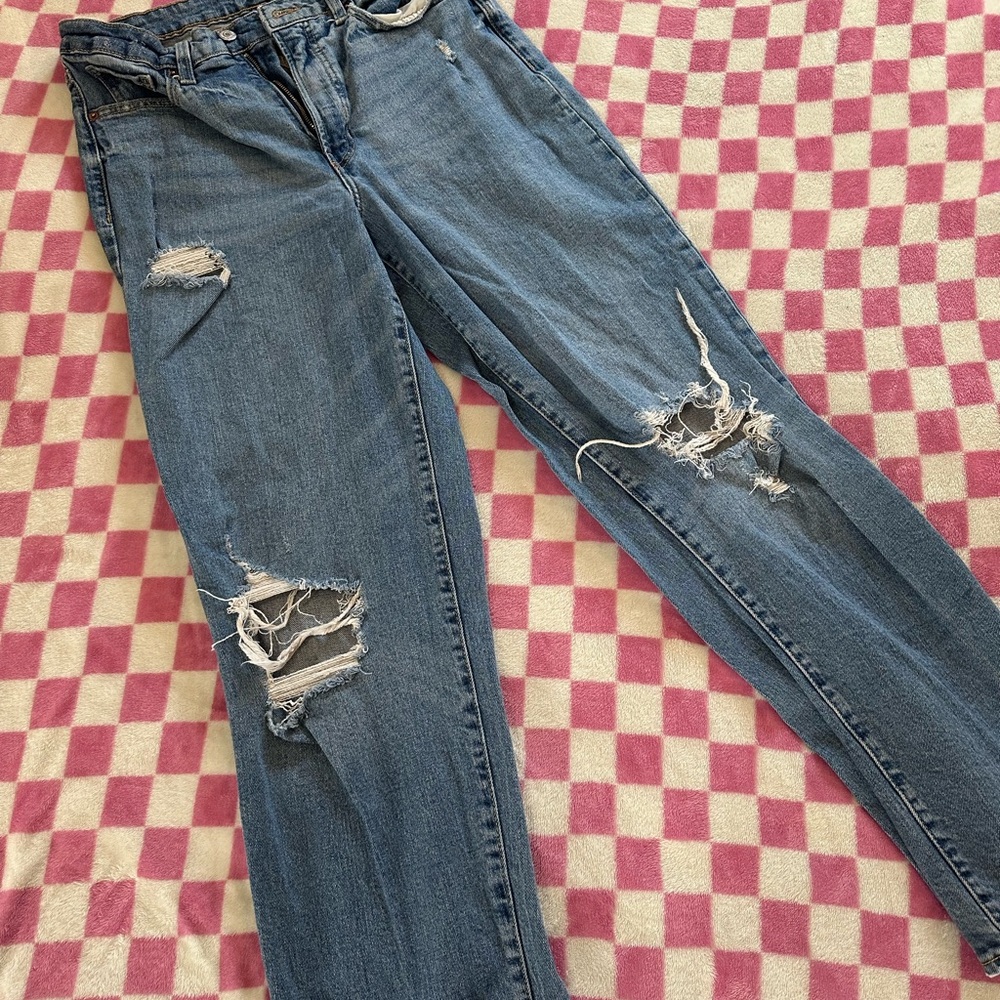 Distressed Old Navy Blue Women's Jeans